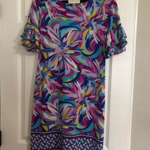 Pappagallo Blue and Pink Floral Mini Dress